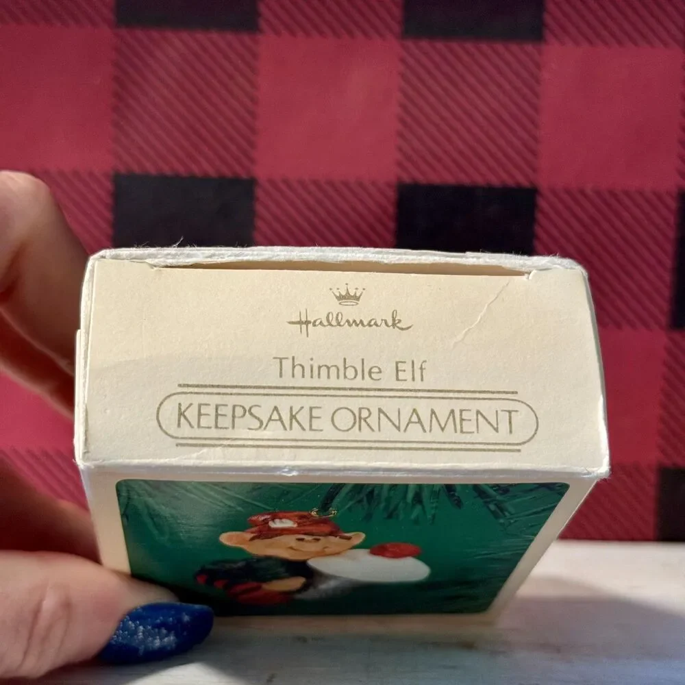 1983 Hallmark Thimble Elf #6 Vintage Keepsake Christmas Ornament | Series